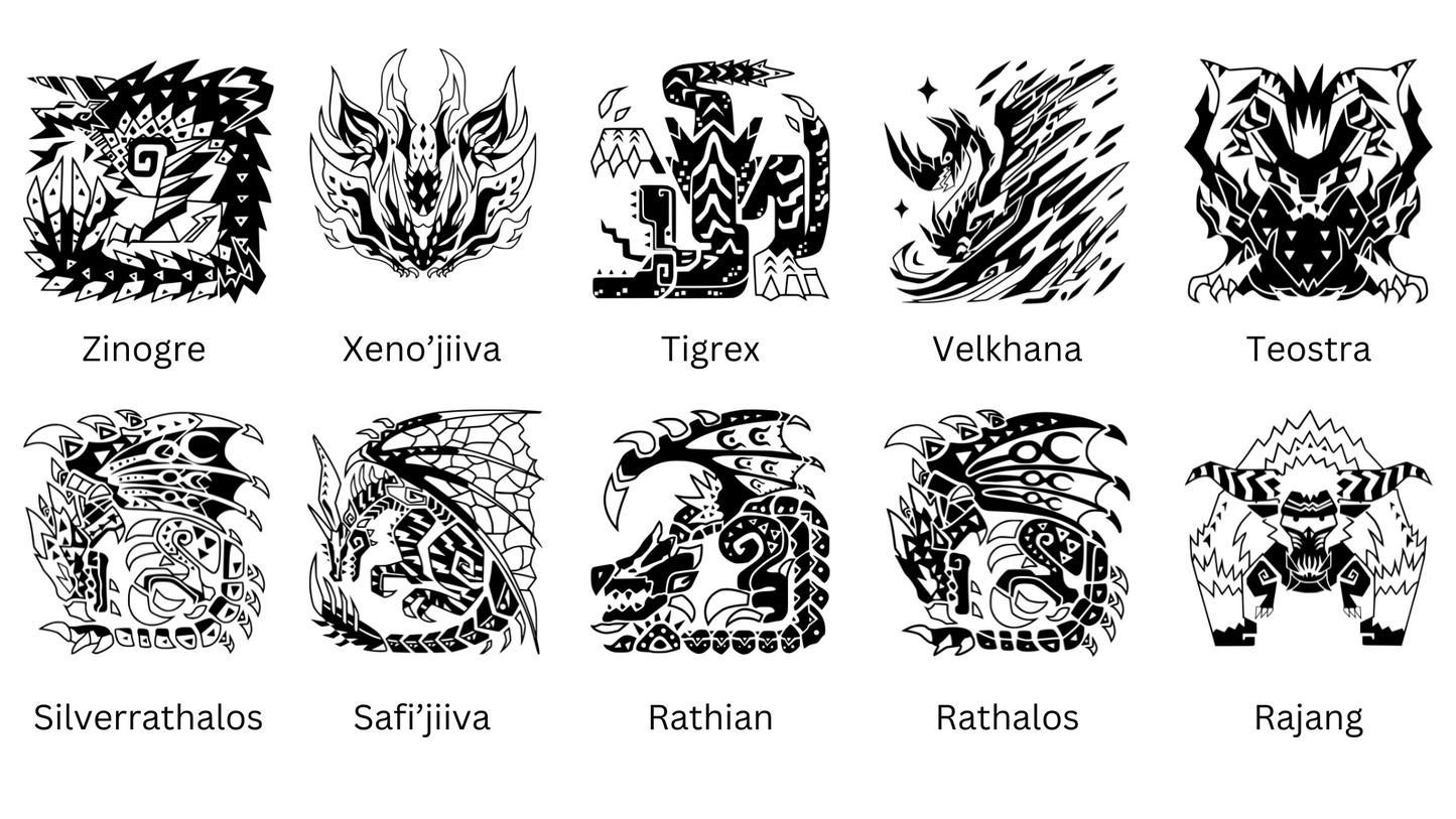 Monster Hunter Game Round Slate Coaster, 20+ Monsters Available
