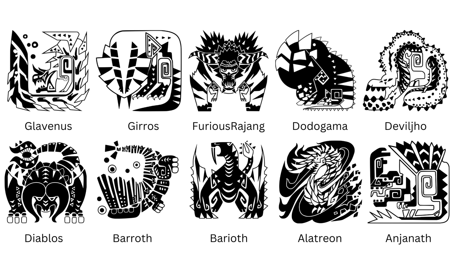 Monster Hunter Game Round Slate Coaster, 20+ Monsters Available