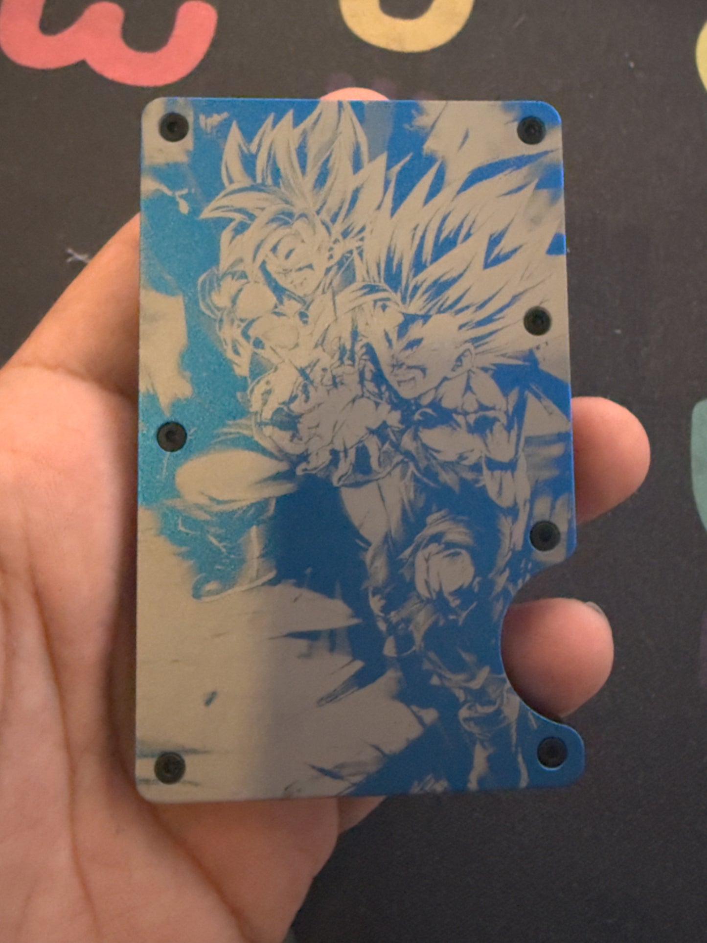 DBZ Father-Son Kamehameha Minimalist Slim Metal Aluminum Wallet | Multiple Color Options