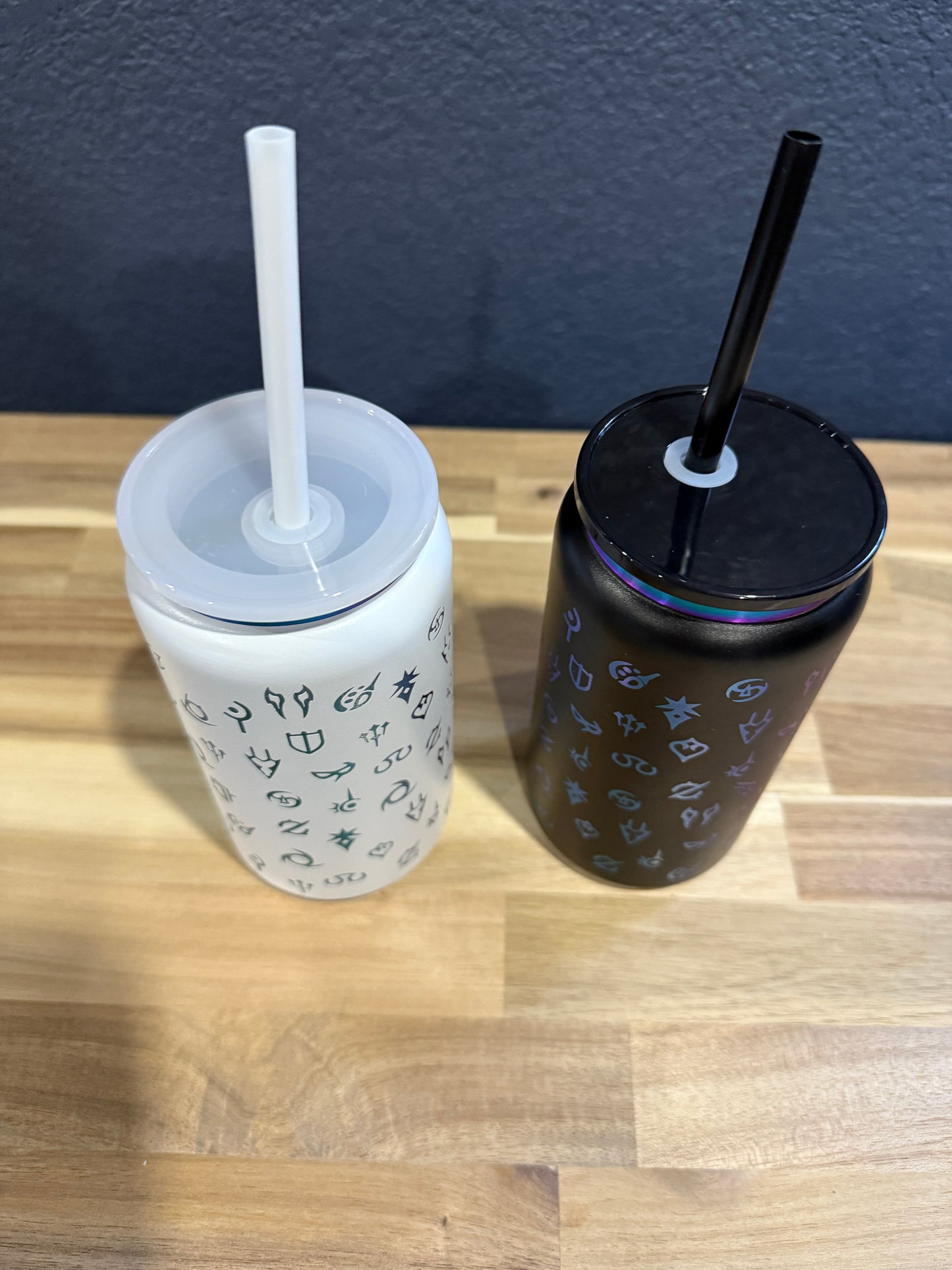 Final Fantasy XIV Full Wrap All Job Icons 16 oz Iridescent Soda can style Tumbler w/Lid and Straw