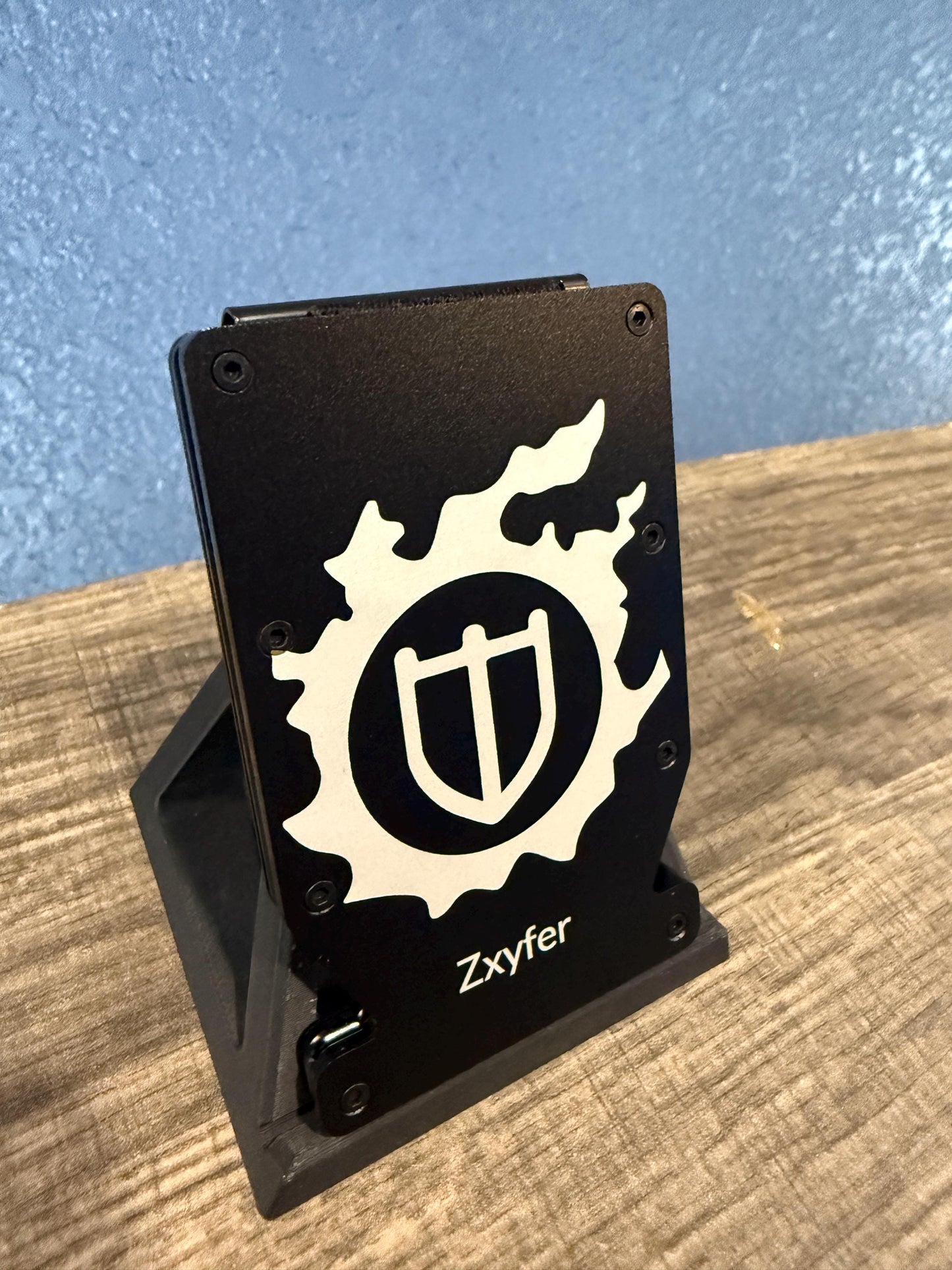Engraved FFXIV Job Emblem Minimalist Slim Metal Aluminum Wallet | Optional Name Customization, Gift For Him, Gift For Her, Geeky Present