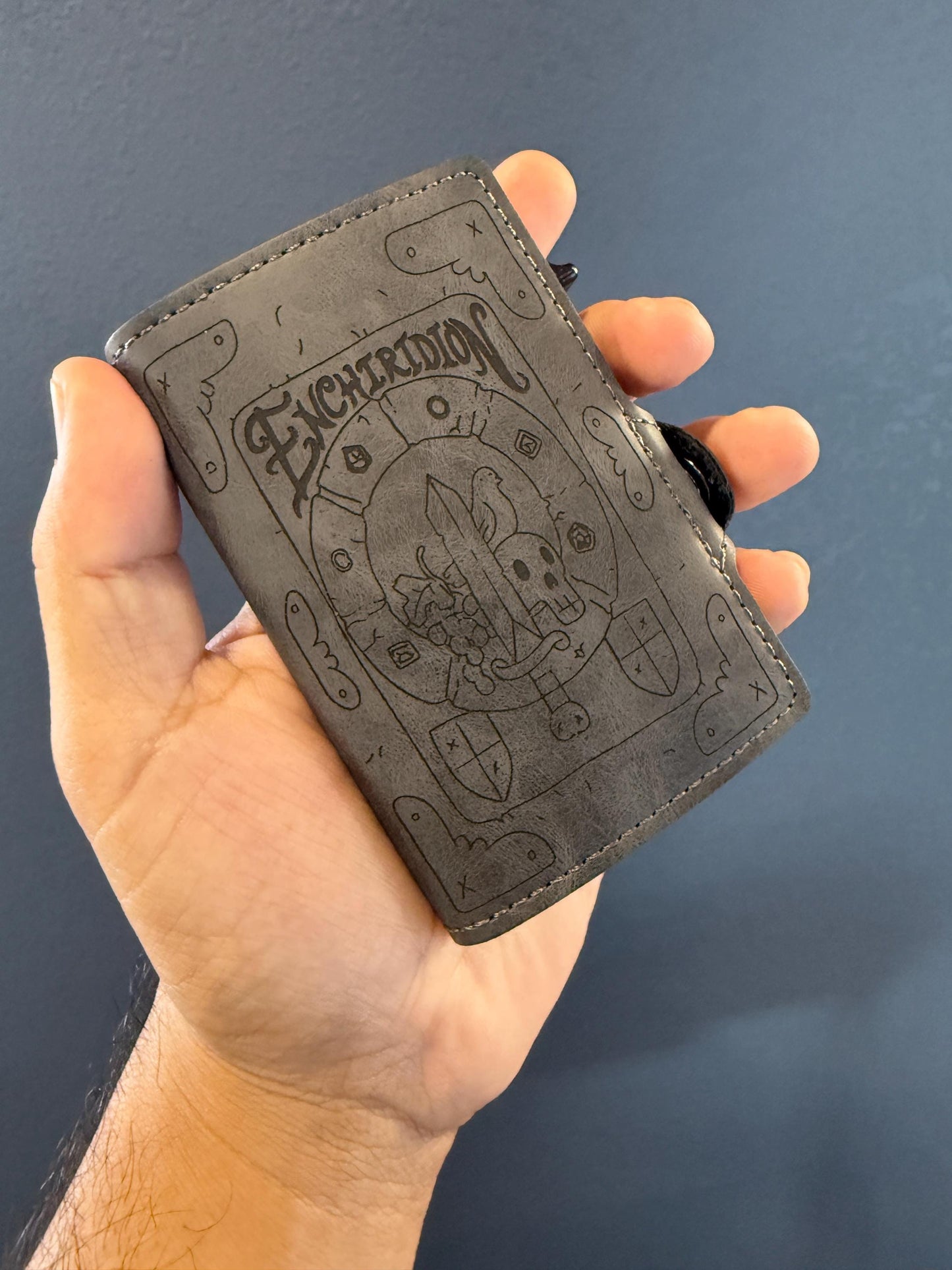 Bifold Popup PU Leather Wallet RFID Blocking Laser Engraved Adventurers Tome Nerdy Gift