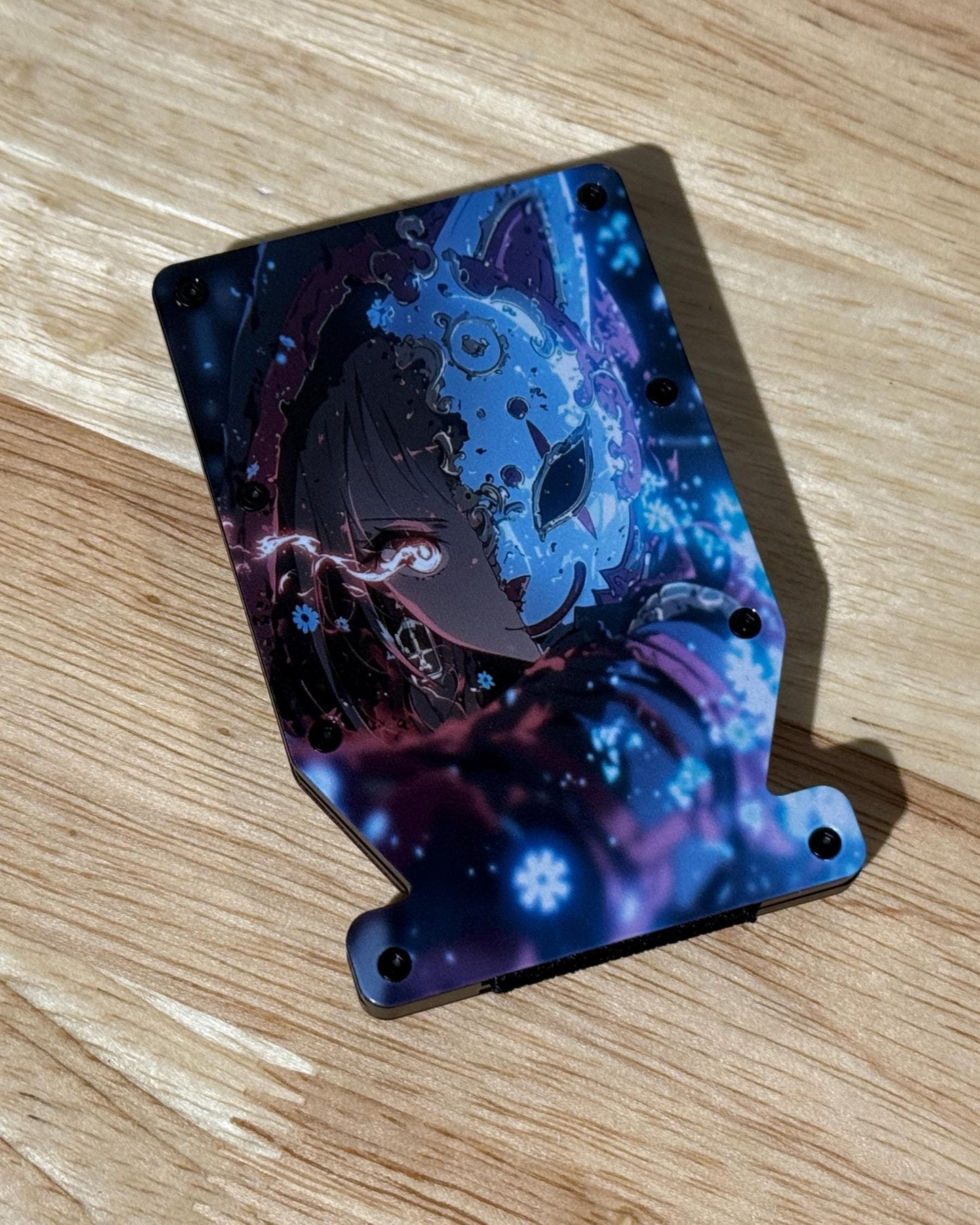 Custom Anime & Gamer UV Print Metal Wallet, RFID Blocking Minimalist Aluminum Card Holder