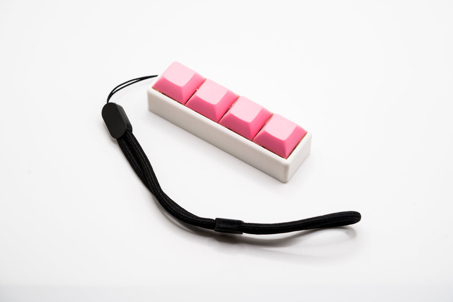 White Four-Button Mechanical Switch Fidget Toy w/ Adjustable Wrist Strap | Stim Toy Stress Relief ADHD ASMR - Pink