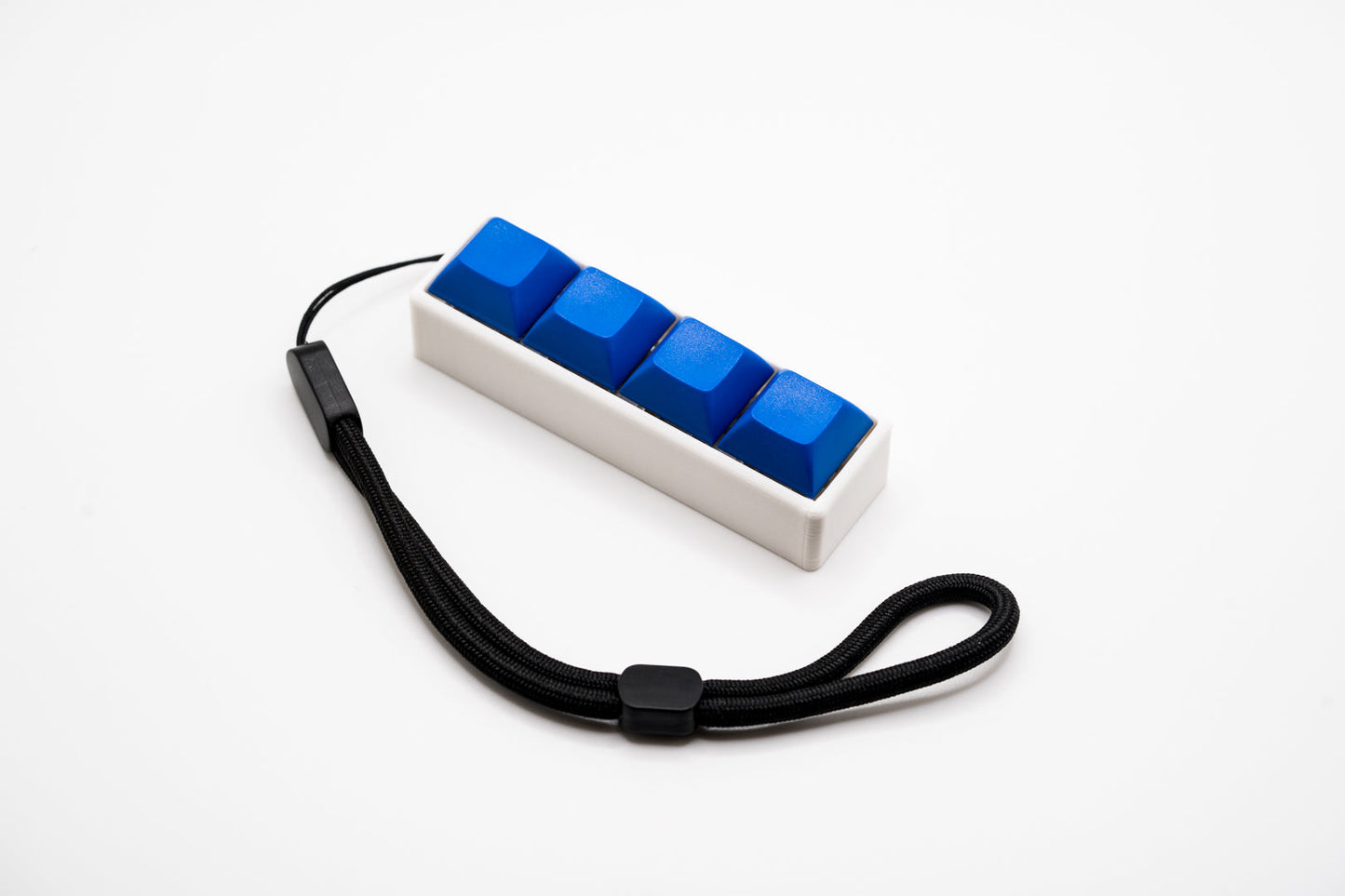 White Four-Button Mechanical Switch Fidget Toy w/ Adjustable Wrist Strap | Stim Toy Stress Relief ADHD ASMR - Blue