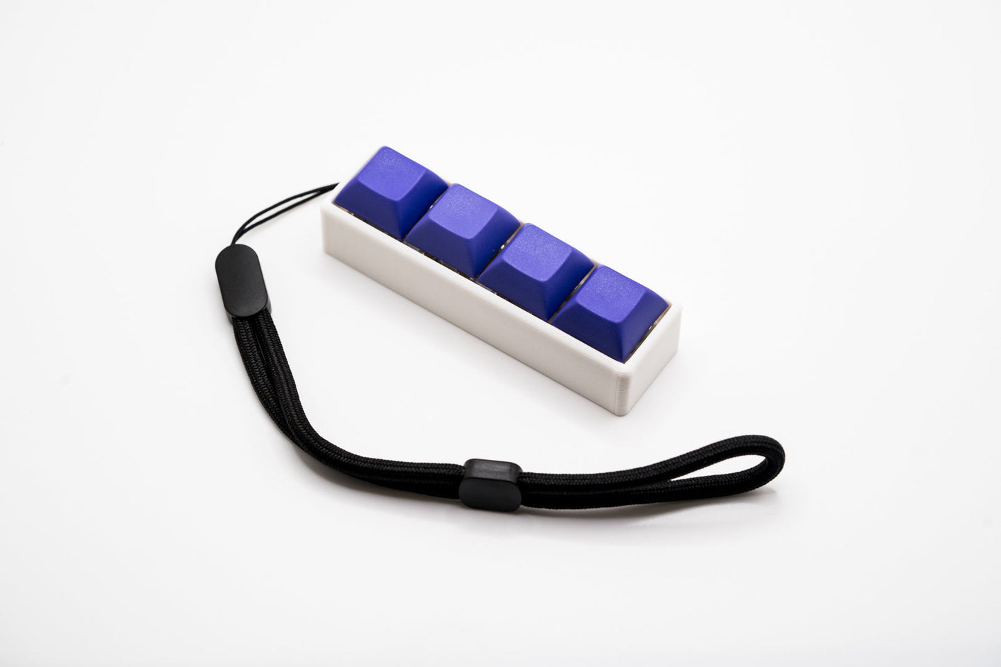 White Four-Button Mechanical Switch Fidget Toy w/ Adjustable Wrist Strap | Stim Toy Stress Relief ADHD ASMR - Purple