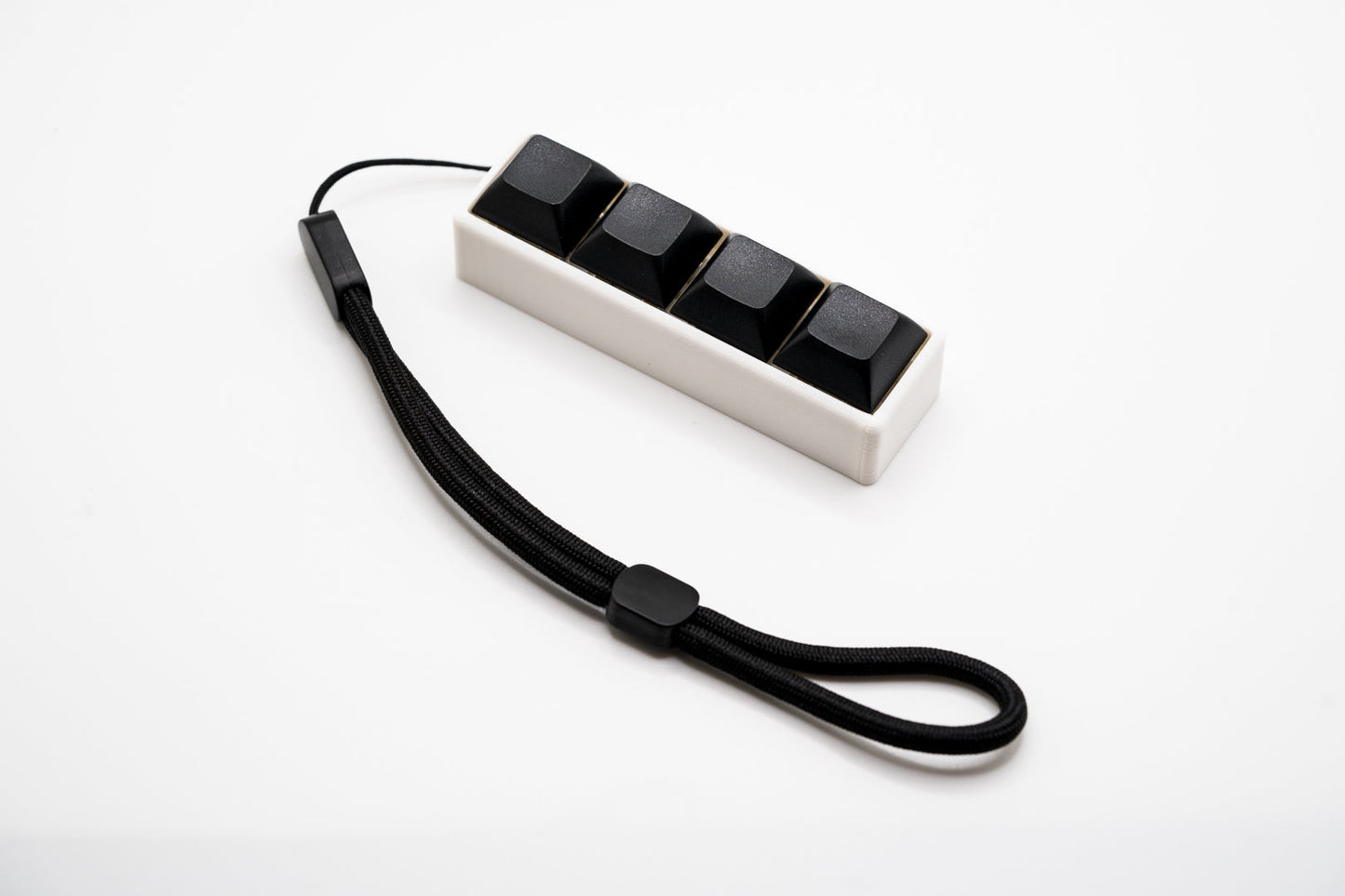 White Four-Button Mechanical Switch Fidget Toy w/ Adjustable Wrist Strap | Stim Toy Stress Relief ADHD ASMR - Black