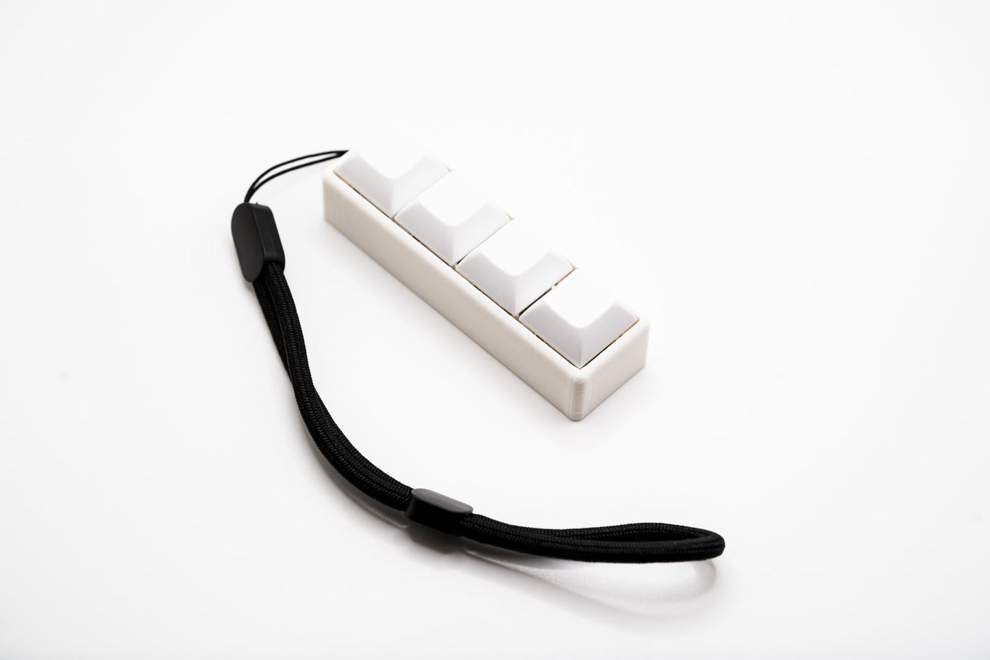 White Four-Button Mechanical Switch Fidget Toy w/ Adjustable Wrist Strap | Stim Toy Stress Relief ADHD ASMR - White