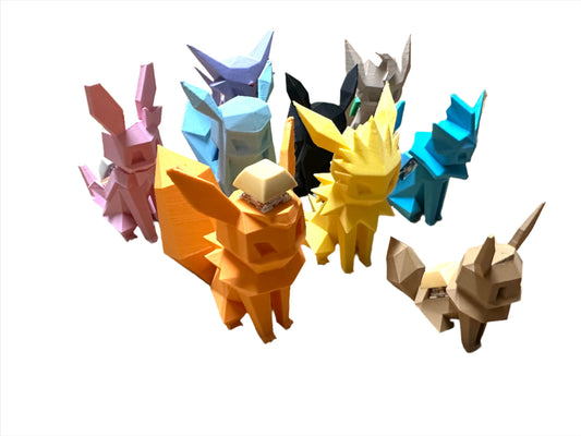 Low Poly Eeveelution Pokemon Mechanical Switch Fidget Toy Pack | Stim Toy, Stress Relief, ADHD, ASMR