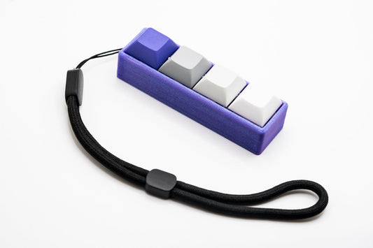 Gameboy Purple Retro Four-Button Mechanical Switch Fidget Toy w/ Adjustable Wrist Strap