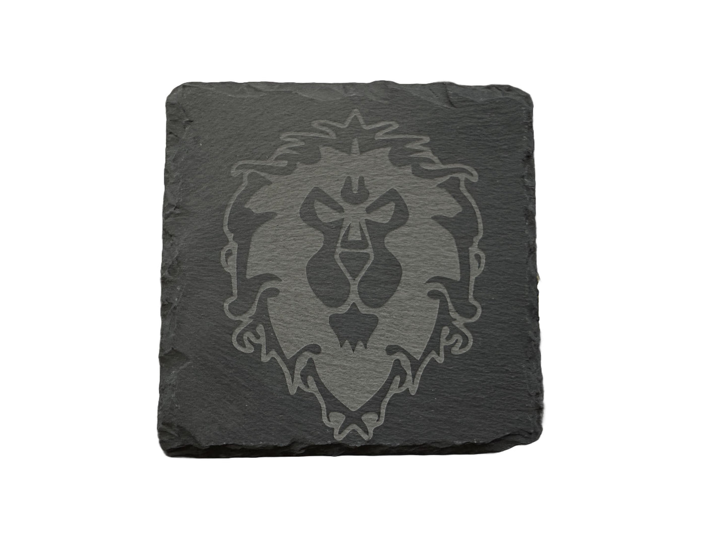 WoW World of Warcraft Horde/Alliance Slate Custom Coasters | Optional Name Personalization