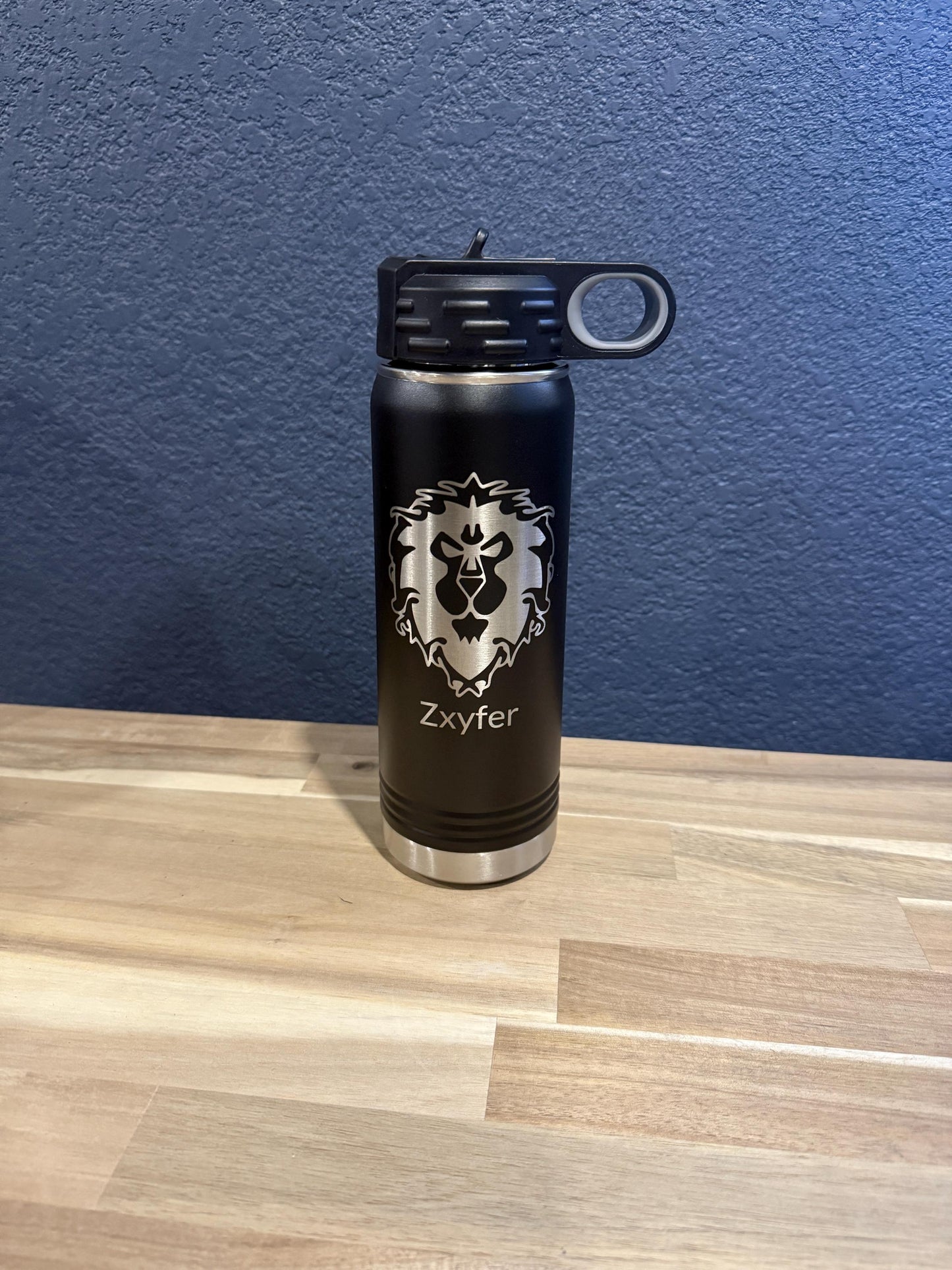 Warcraft Engraved 20oz Water Bottle - WoW Water Bottle - WoW Gamer Water Bottle - Personalization | Multiple Color Options