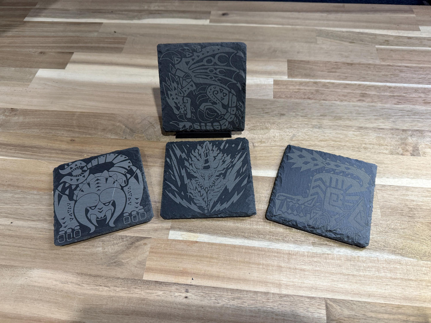 Monster Hunter Slate Coaster, 20+ Monsters Available | Drinkware Gaming Coaster