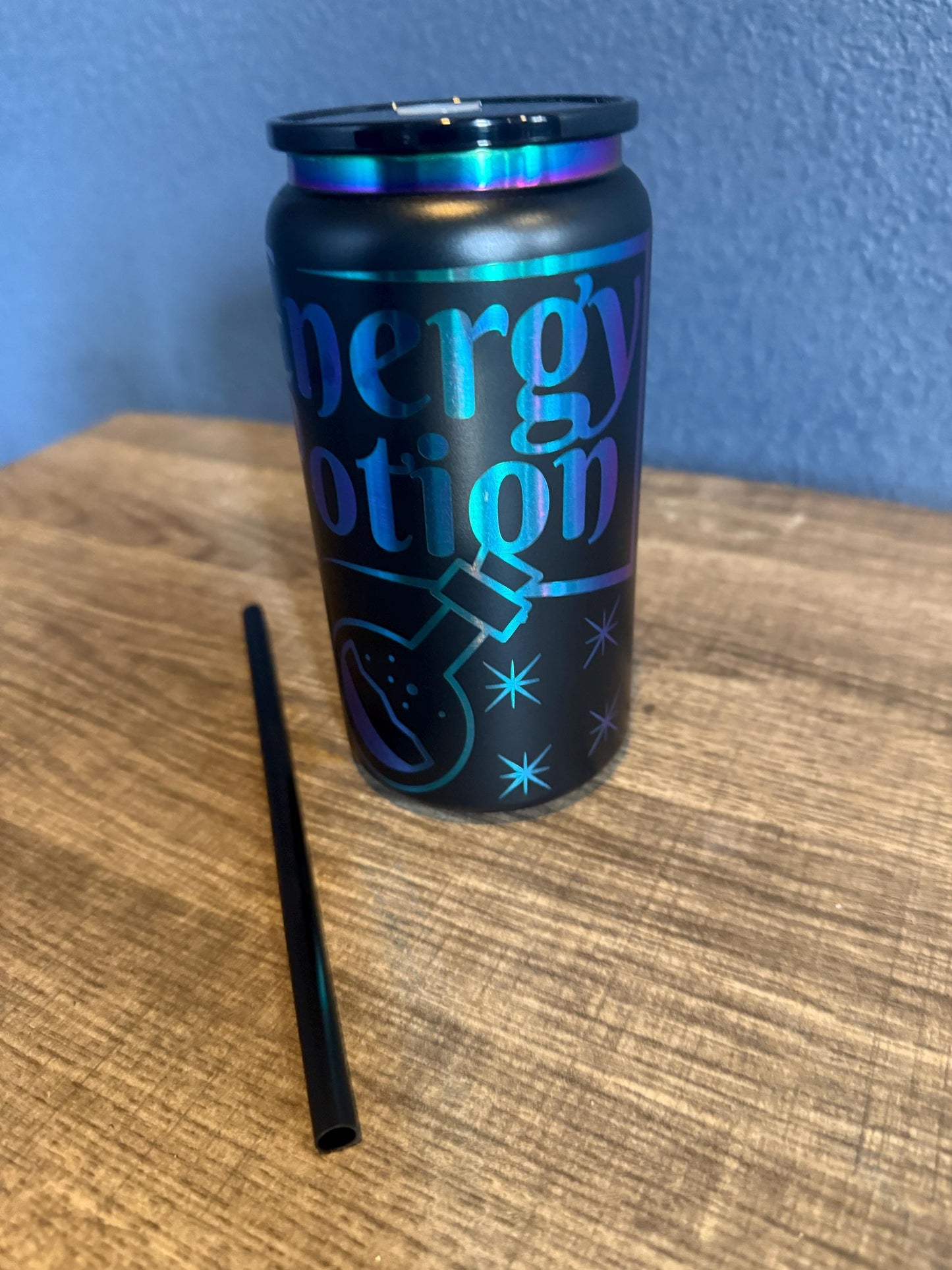 Energy Potion 16 oz Iridescent Soda can style Tumbler w/Lid and Straw