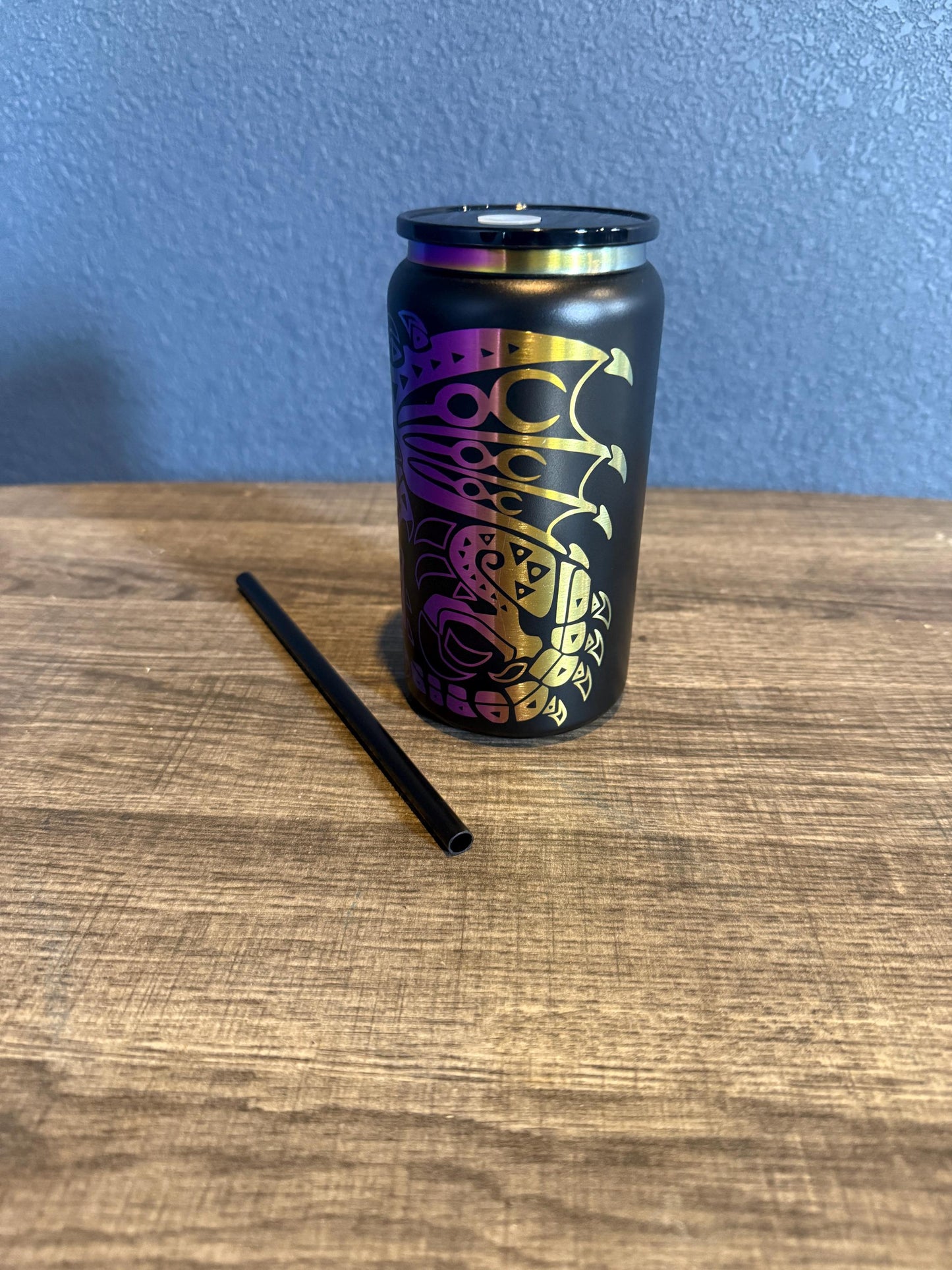 Iridescent 16 oz Soda Can Tumbler – Creature Hunter Collection, 20+ Unique Monster Designs, Gamer Drinkware
