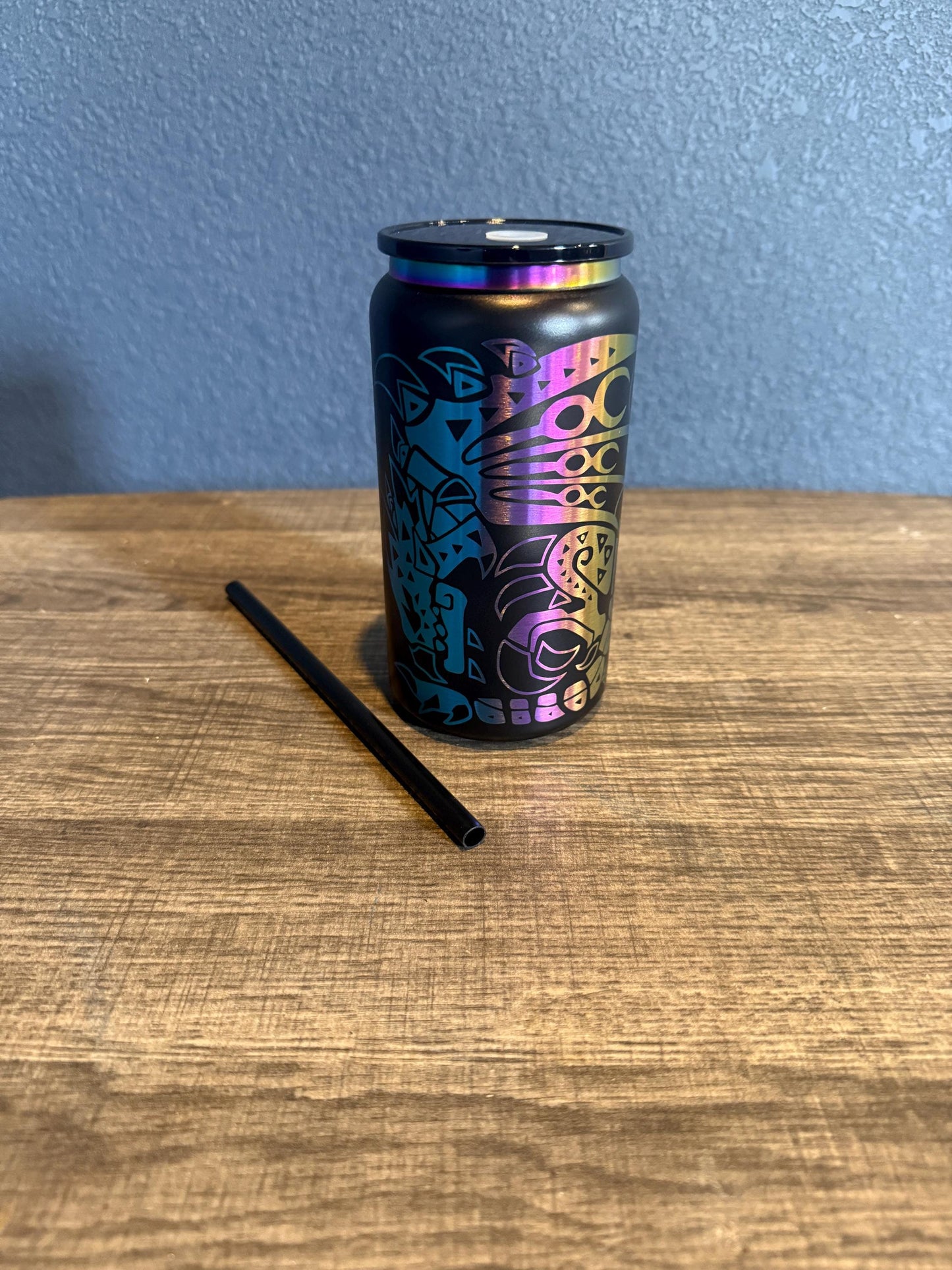 Iridescent 16 oz Soda Can Tumbler – Creature Hunter Collection, 20+ Unique Monster Designs, Gamer Drinkware