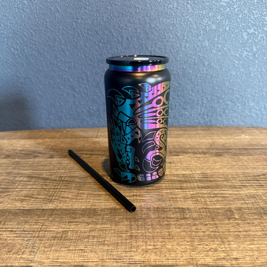 Iridescent 16 oz Soda Can Tumbler – Creature Hunter Collection, 20+ Unique Monster Designs, Gamer Drinkware
