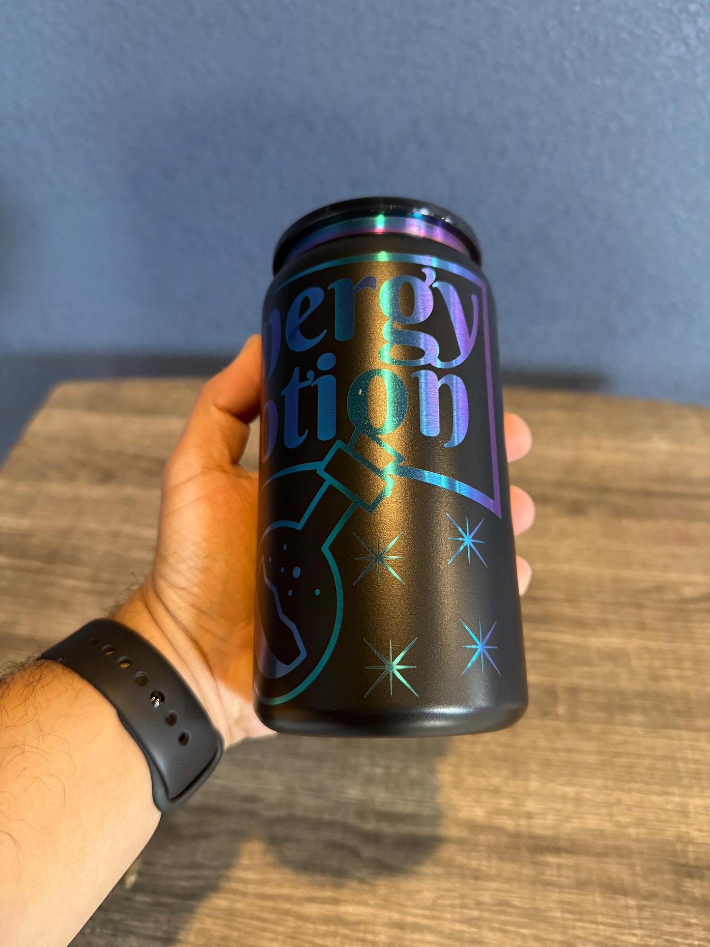 Energy Potion 16 oz Iridescent Soda can style Tumbler w/Lid and Straw