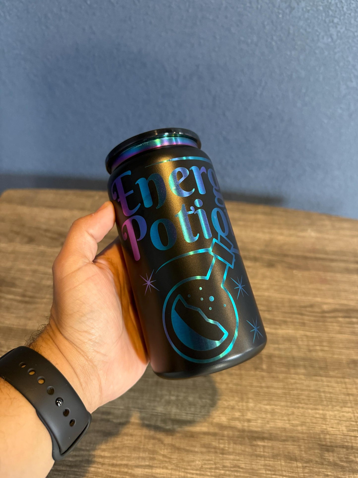 Energy Potion 16 oz Iridescent Soda can style Tumbler w/Lid and Straw