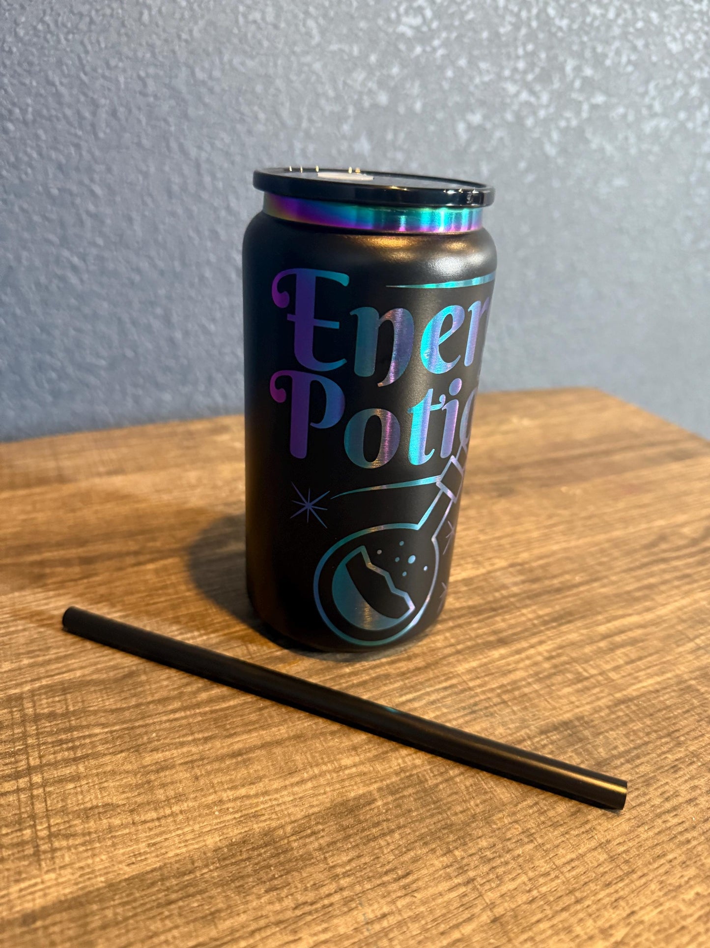Energy Potion 16 oz Iridescent Soda can style Tumbler w/Lid and Straw
