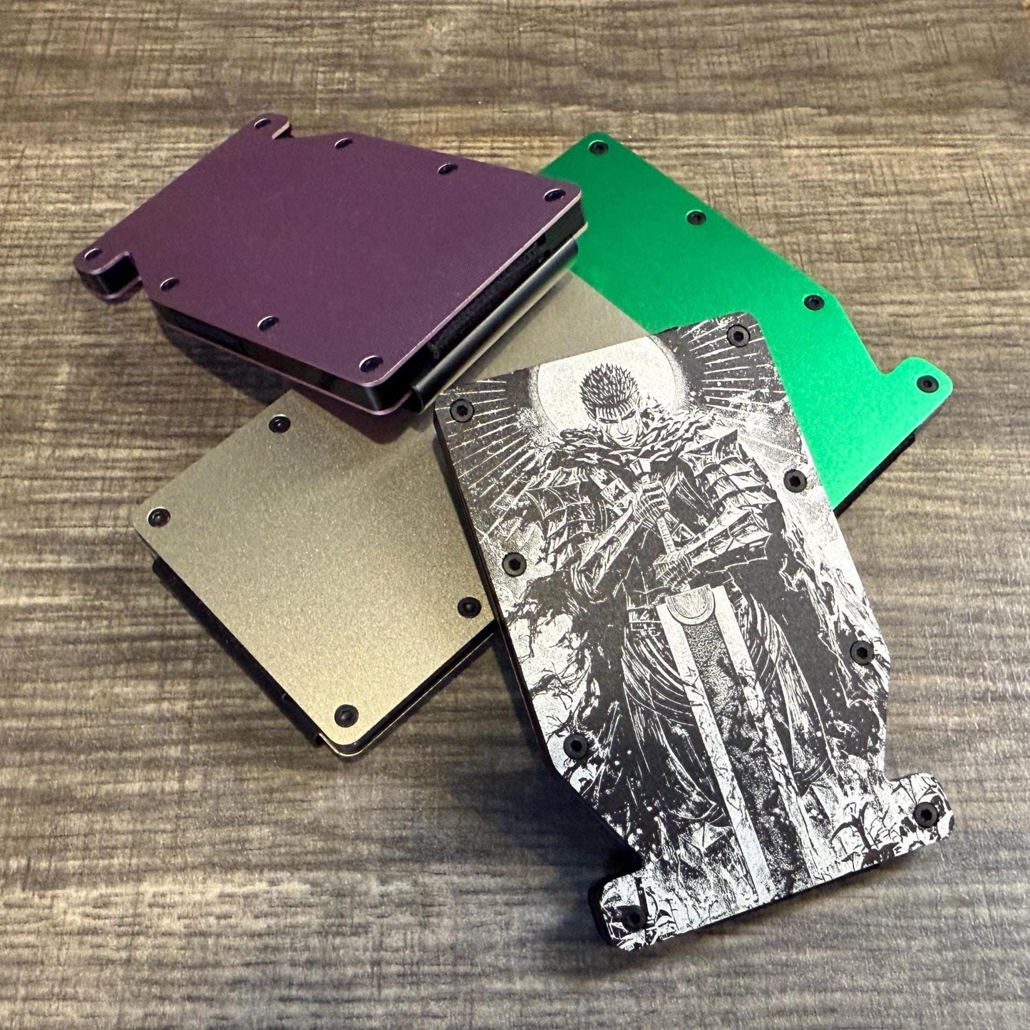 Raging Berserker Custom Laser Engraved RFID Minimalist Wallet, Different Wallet Styles | Gamer Gift, Anime Lover, Otaku Gift, EDC