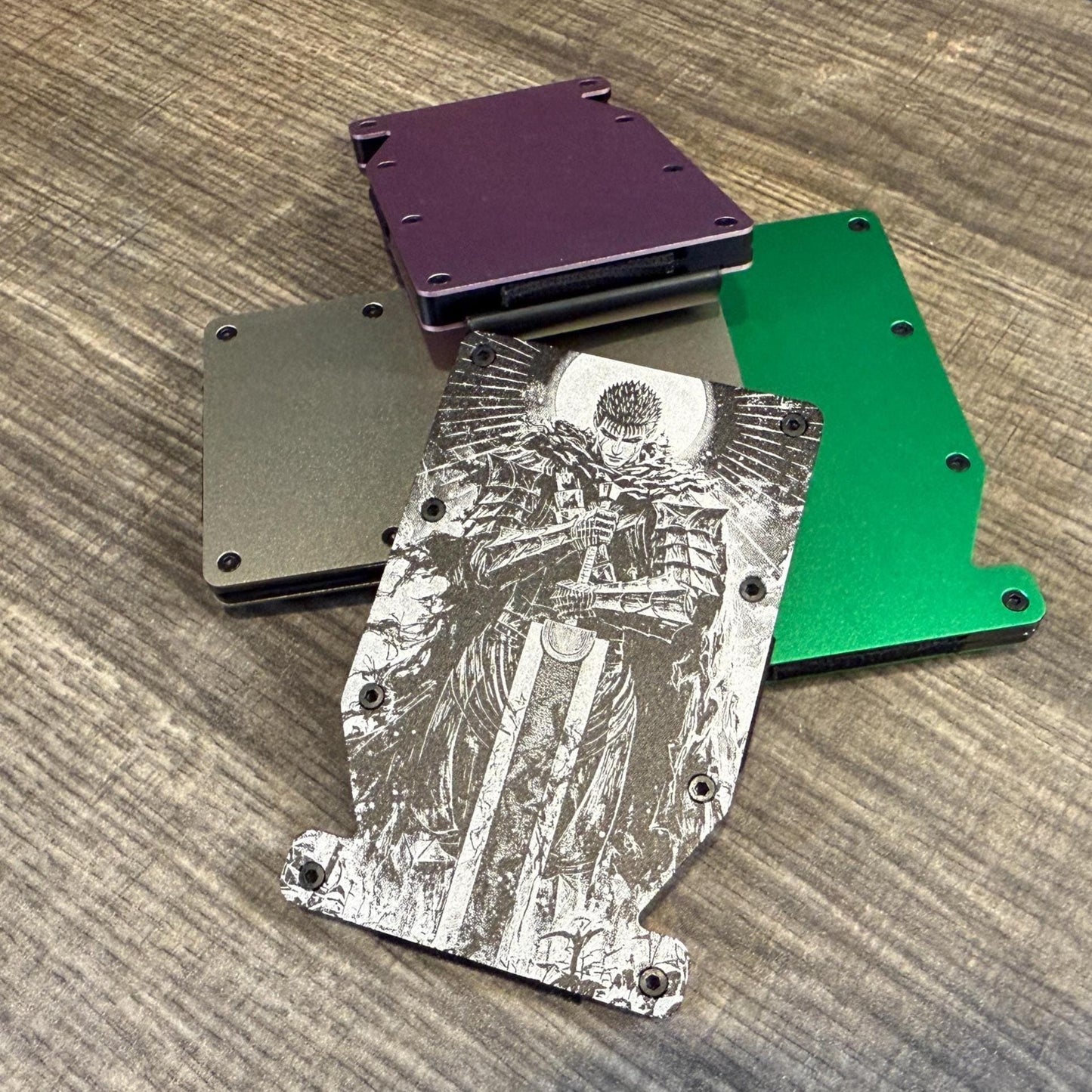 Raging Berserker Custom Laser Engraved RFID Minimalist Wallet, Different Wallet Styles | Gamer Gift, Anime Lover, Otaku Gift, EDC