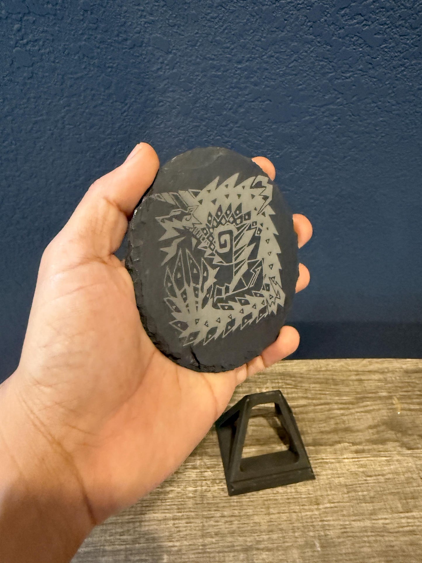Monster Hunter Round Slate Coaster, 20+ Monsters Available | Drinkware Gaming Coaster