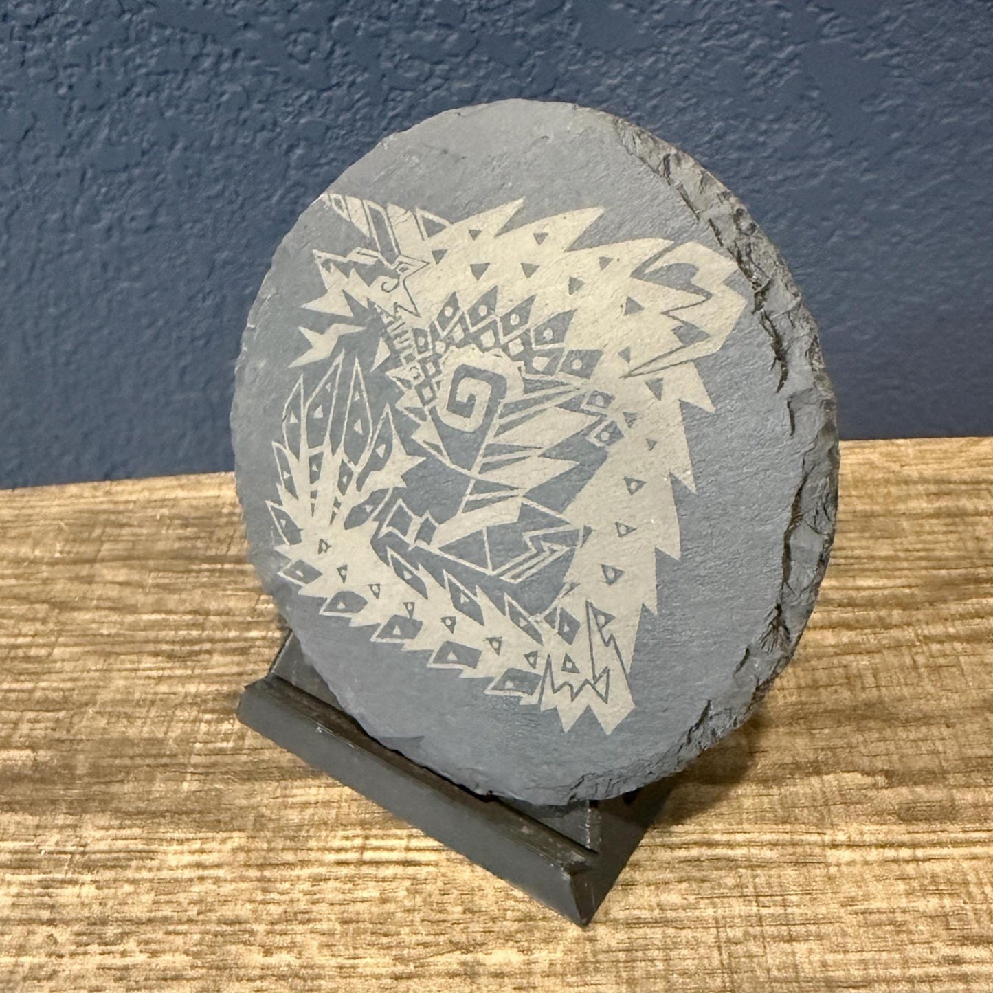 Monster Hunter Round Slate Coaster, 20+ Monsters Available | Drinkware Gaming Coaster