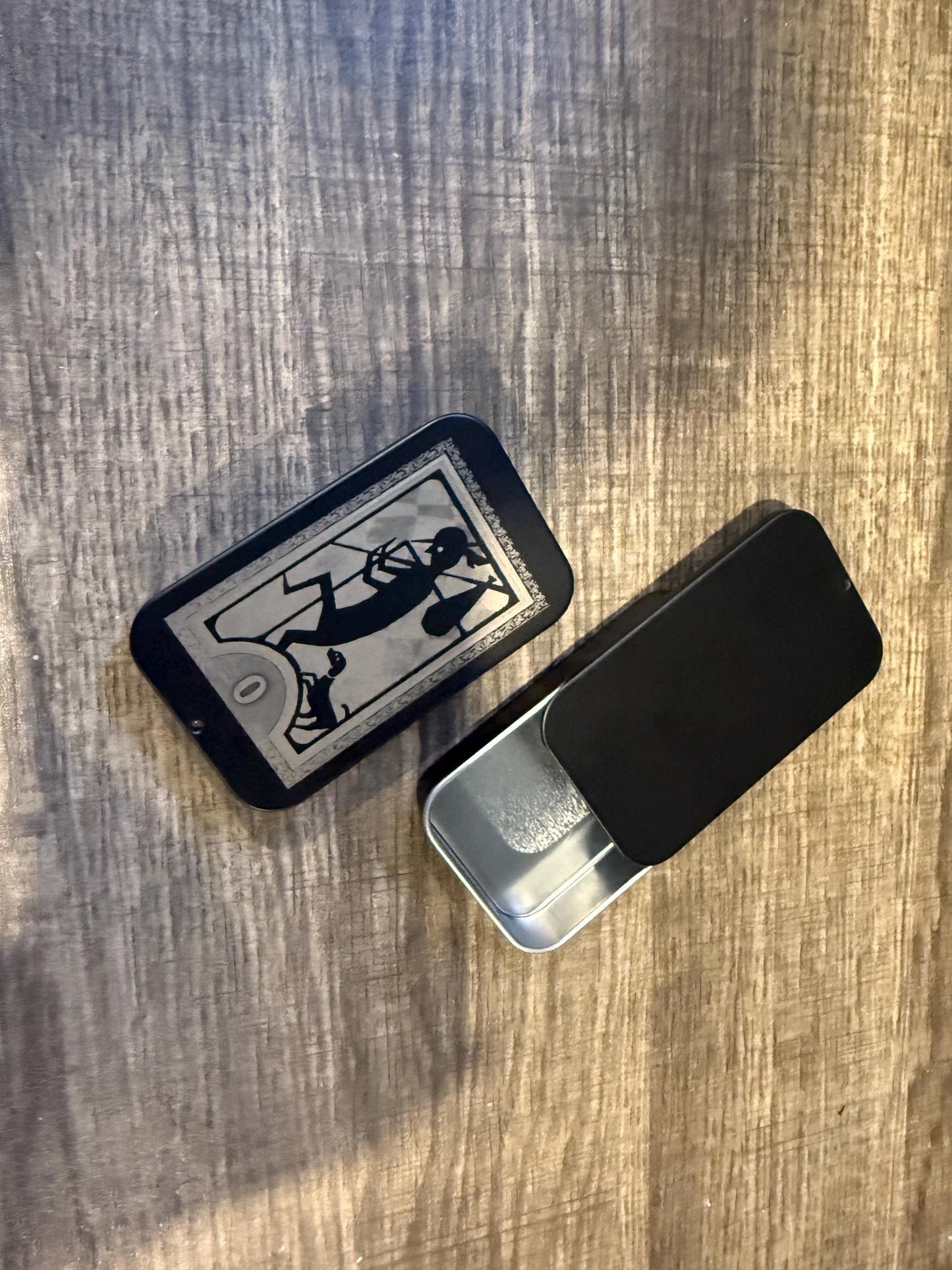 Tarot Card Laser Engraved Tin Container | Otaku Gift, Anime Accessory, Gift for Him, Gaming gift, EDC, Stash Box, Anniversary Gift