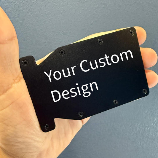 Custom "Your Design" Minimalist Slim Metal Notched Wallet | Multiple Color Option | RFID Blocking Gift For Him, Gift For Her, Birthday Gift