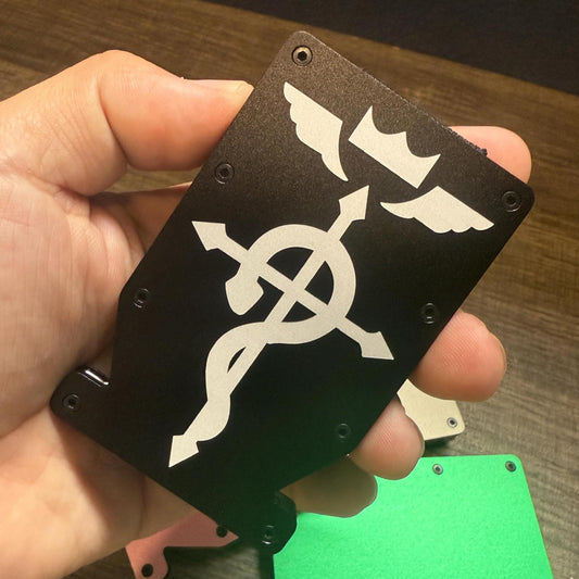 Custom Engraved Alchemy Flamel Minimalistic RFID Blocking Wallet, Custom Wallet, Anniversary Gift, Birthday Gift, Father's Day Gift