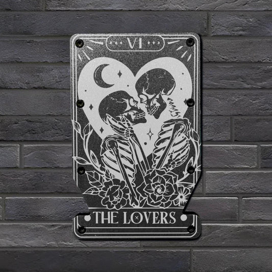 The Lovers Tarot Card Spiritual RFID Blocking Minimalist Slim Metal Notched Wallet, Gift For Him, Gift For Her, Birthday Gift