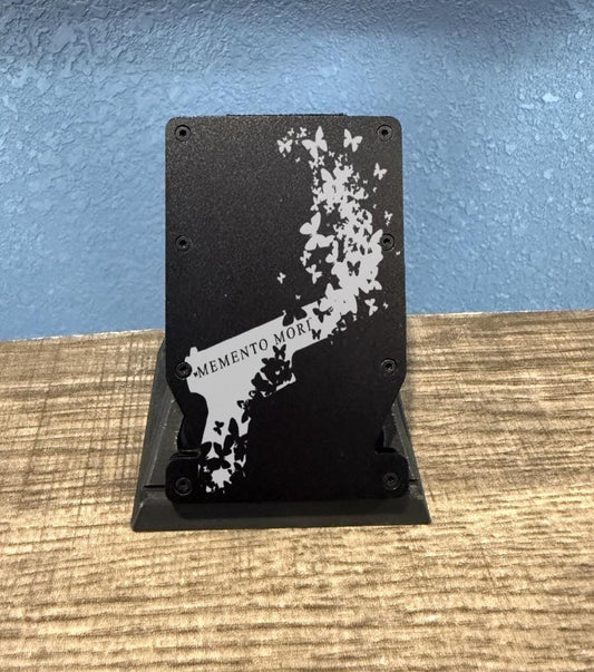 Memento Mori Otaku RFID Blocking Minimalist Slim Metal Notched Wallet, Gift For Him, Gift For Her, Birthday Gift, Gaming Aethestic