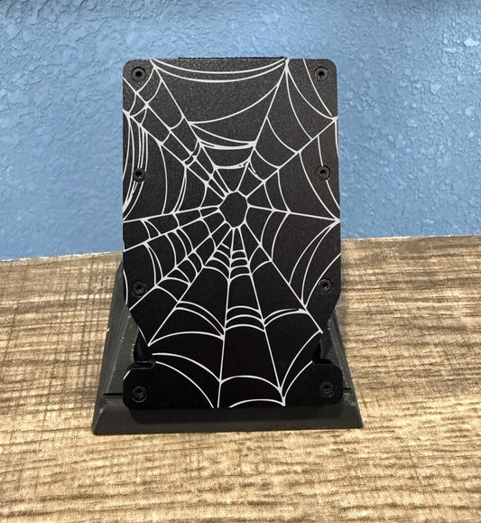 Spiderweb Art RFID Blocking Minimalist Slim Metal Notched Wallet, Gift For Him, Gift For Her, Birthday Gift, Gaming Aethestic