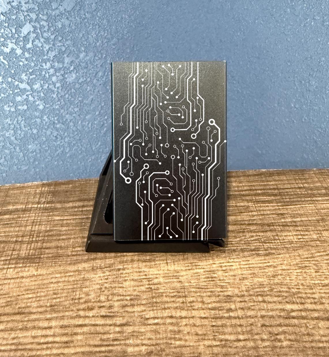 Techie Circuitry Art Inspired Pop Up Metal Wallet  , Minimalistic, Anime Inspired, Trading Card, Different Wallet Styles, Otaku Accessories