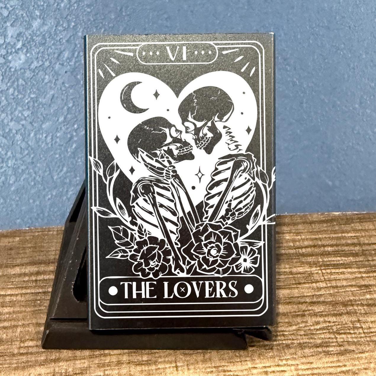 The Lovers Tarot Card Pop Up Metal Wallet  , Minimalistic, Anime Inspired, Trading Card, Different Wallet Styles, Otaku Accessories