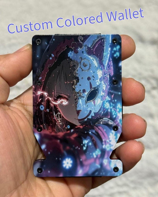 Custom Anime & Gamer UV Print Metal Wallet, RFID Blocking Minimalist Aluminum Card Holder