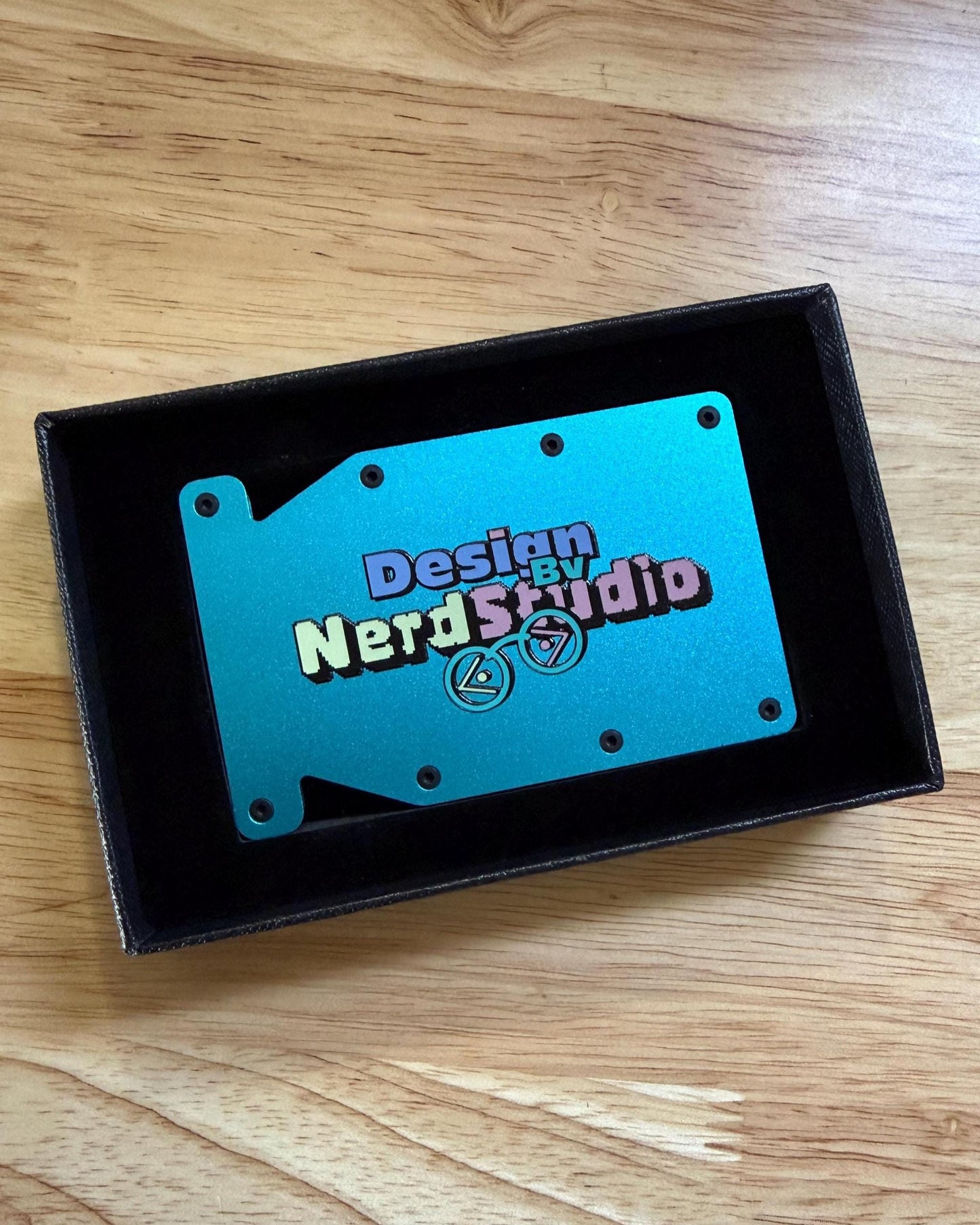 Custom Business Logo UV Print Metal Wallet, RFID Blocking Minimalist Card Holder