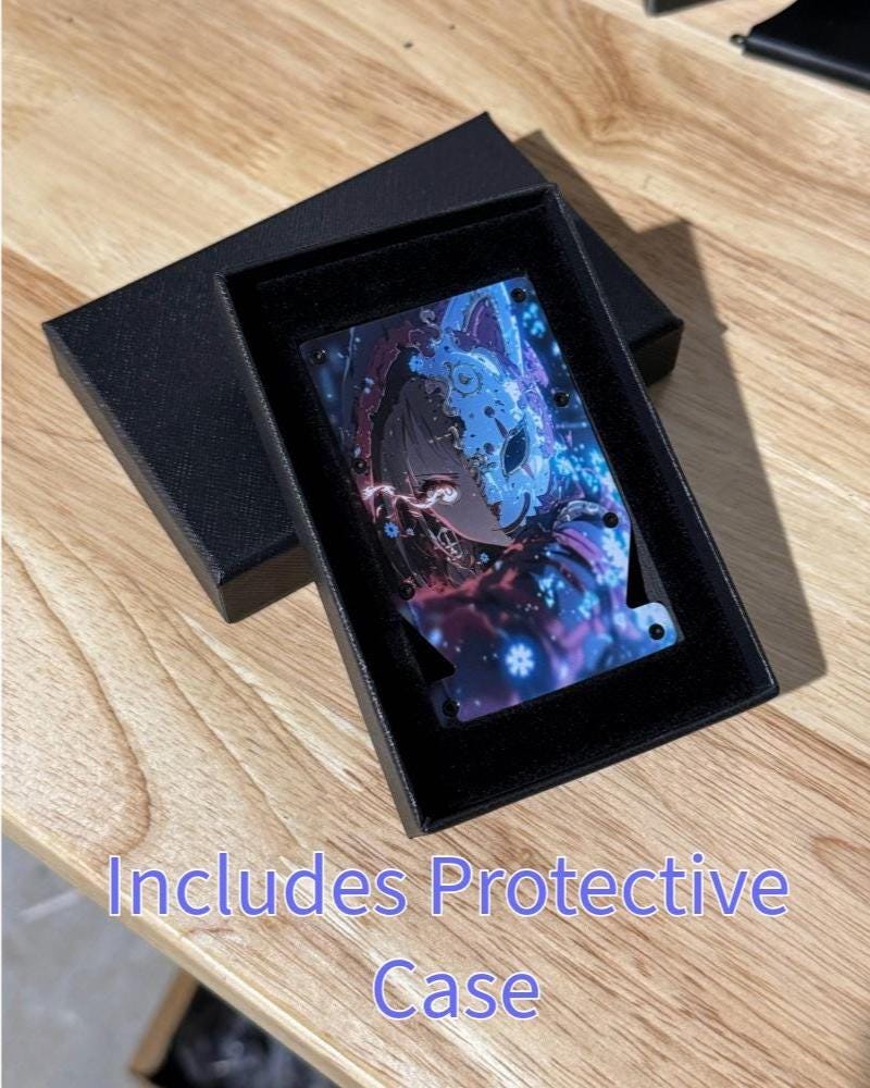 Custom Anime & Gamer UV Print Metal Wallet, RFID Blocking Minimalist Aluminum Card Holder