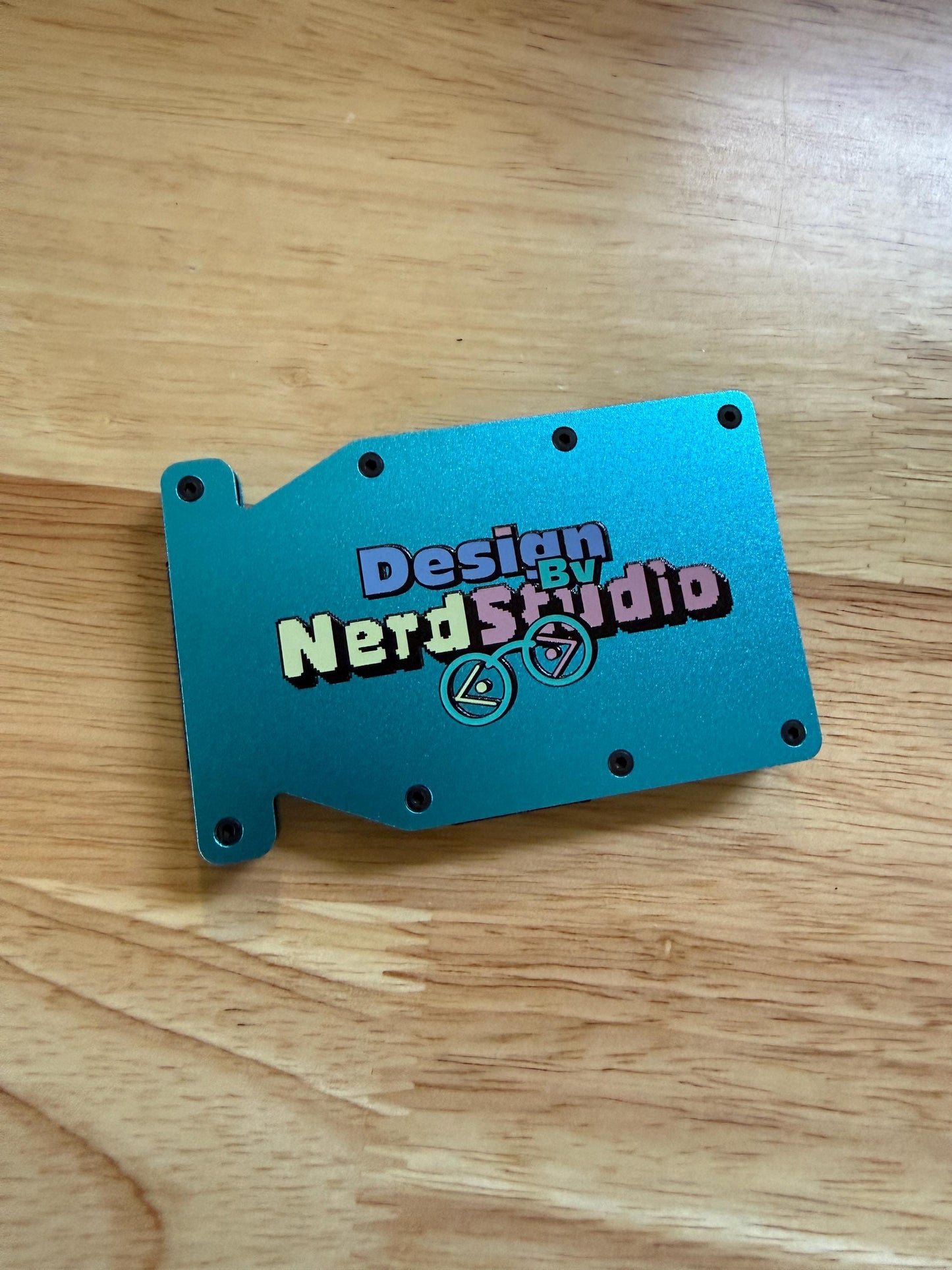 Custom Business Logo UV Print Metal Wallet, RFID Blocking Minimalist Card Holder