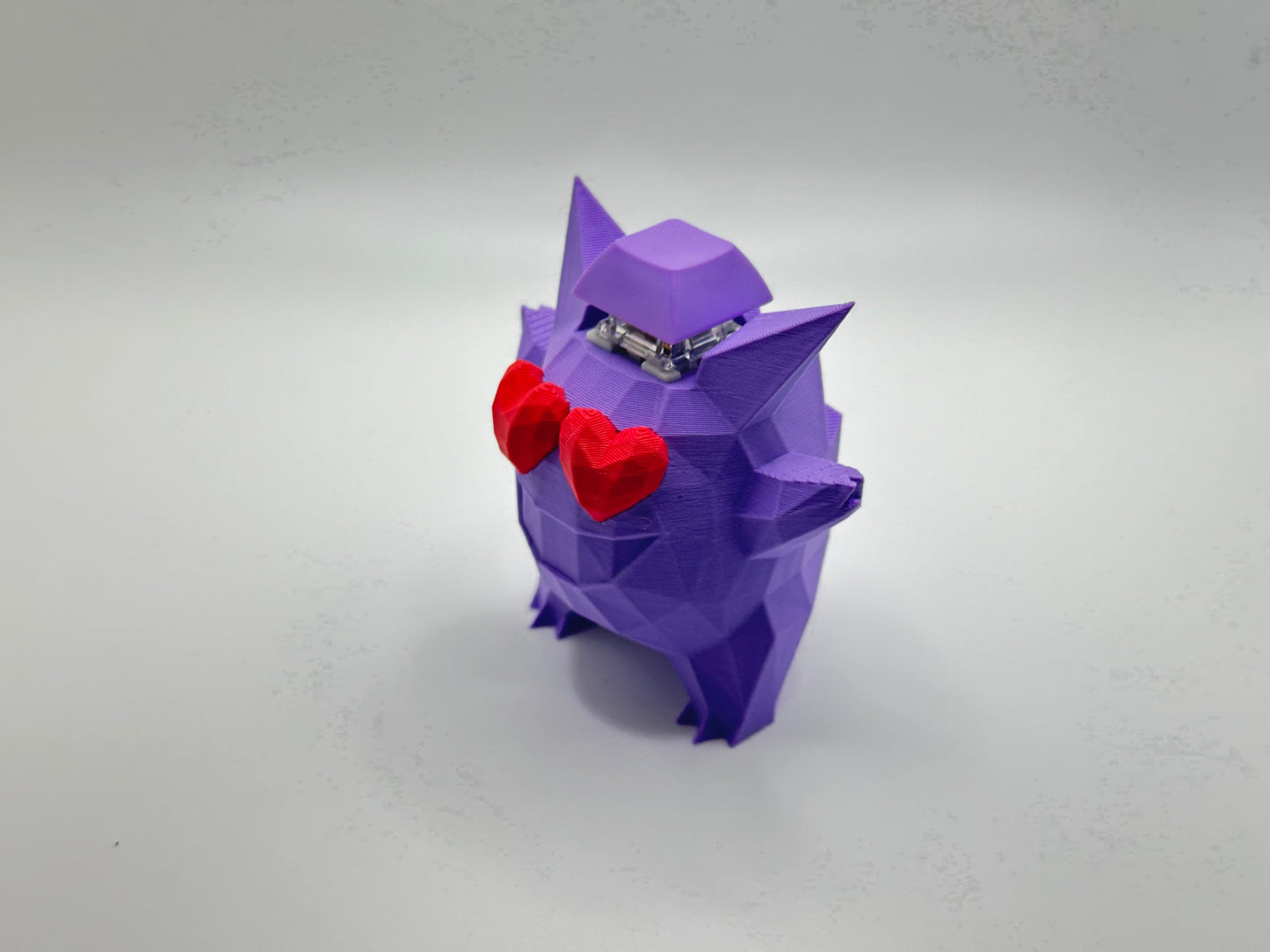 Low Poly Awooga Hearts Gengar Mechanical Switch Fidget Toy | Stim Toy Stress Relief ADHD ASMR