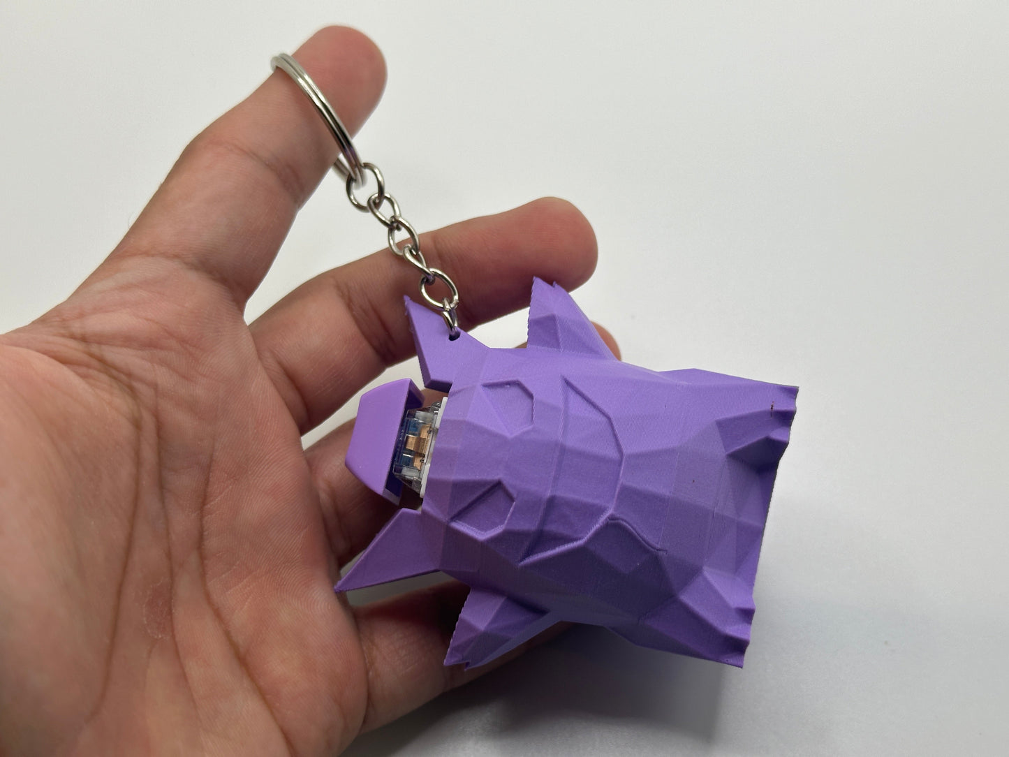 Low Poly Gengar Mechanical Switch Keychain Fidget Toy | Stim Toy Stress Relief ADHD ASMR