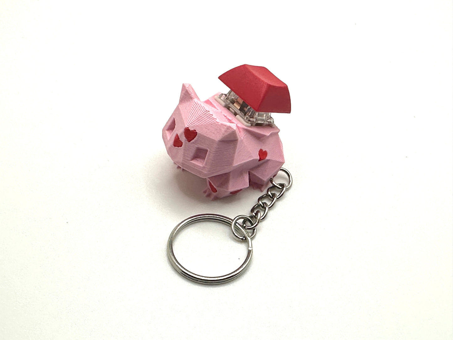 Low Poly Valentine Love Hearts Bulbasaur Mechanical Switch Keychain Fidget Toy | Stim Toy Stress Relief ADHD ASMR