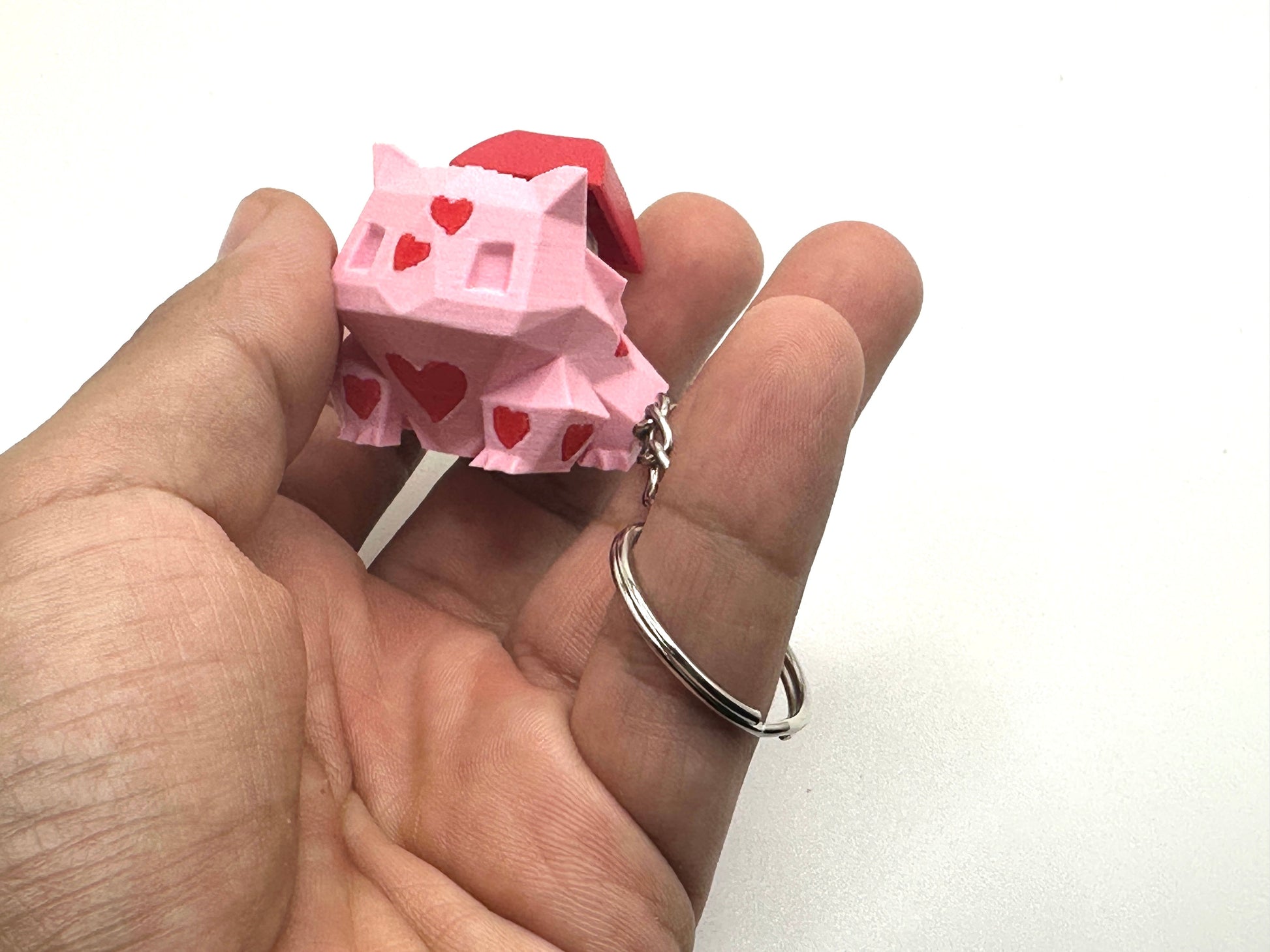 Low Poly Valentine Love Hearts Bulbasaur Mechanical Switch Keychain Fidget Toy | Stim Toy Stress Relief ADHD ASMR